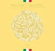 Italiaans eten penne pasta vector