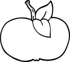 lijntekening cartoon sappige appel vector