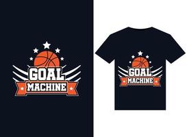 doel machine illustraties voor de drukklare t-shirts ontwerp vector