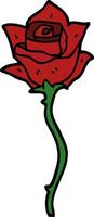 tekenfilm tekening rood roos vector