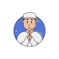 moslim man bidden vector