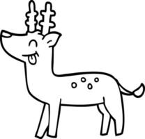 lijn tekening tekenfilm gelukkig hert vector