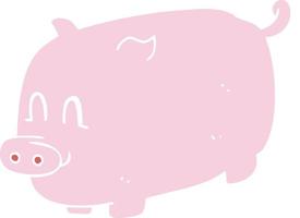 vlak kleur illustratie van een tekenfilm varken vector
