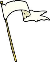 tekenfilm tekening golvend wit banier vlag vector