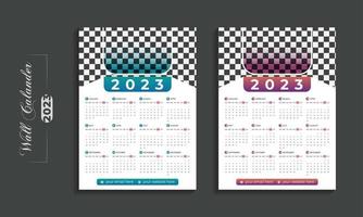 2023 modern muur kalender ontwerp sjabloon voor de nieuw jaar vector