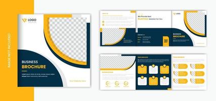 geel zakelijke plein drievoud brochure ontwerp, bedrijf brochure vector