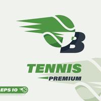 tennis bal alfabet b logo vector