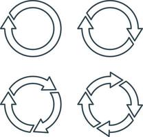 cirkel pijlen reeks isoleren Aan wit achtergrond. vector