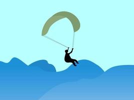 paragliden sport- vlak ontwerp vector illustratie