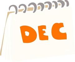 cartoon doodle kalender met maand december vector