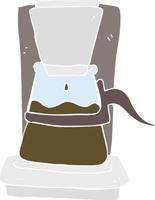 vlak kleur illustratie van een tekenfilm druppelen filter koffie maker vector