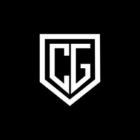 cg brief logo ontwerp met zwart achtergrond in illustrator. vector logo, schoonschrift ontwerpen voor logo, poster, uitnodiging, enz.