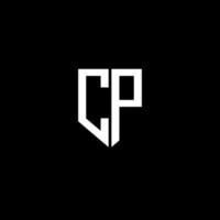 cp brief logo ontwerp met zwart achtergrond in illustrator. vector logo, schoonschrift ontwerpen voor logo, poster, uitnodiging, enz.