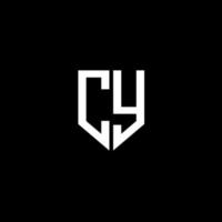 cy brief logo ontwerp met zwart achtergrond in illustrator. vector logo, schoonschrift ontwerpen voor logo, poster, uitnodiging, enz.