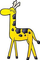 tekenfilm tekening wandelen giraffe vector