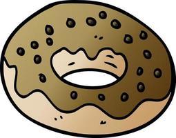 cartoon doodle chocolade donut vector