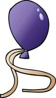 cartoon doodle ballon met touwtje vector