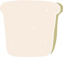 vlak kleur stijl tekenfilm plak van brood vector