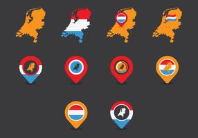 Nederland Kaart Icon Set