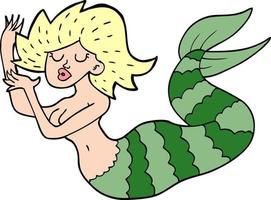 cartoon doodle vrouw zeemeermin vector