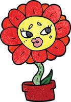 cartoon doodle bloempot vector