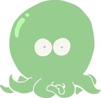 vlak kleur stijl tekenfilm Octopus vector