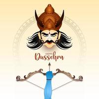 gelukkig dussehra festival ravana doden achtergrond ontwerp vector