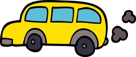 cartoon doodle schoolbus vector
