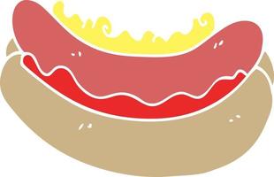 tekenfilm tekening hotdog in een bun vector