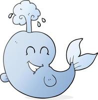 tekenfilm walvis spuiten water vector