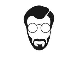 gebaard hipster gezicht zwart silhouet. vector illustratie