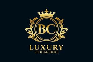 eerste bc brief Koninklijk luxe logo sjabloon in vector kunst voor luxueus branding projecten en andere vector illustratie.