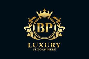 eerste bp brief Koninklijk luxe logo sjabloon in vector kunst voor luxueus branding projecten en andere vector illustratie.