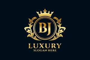 eerste bj brief Koninklijk luxe logo sjabloon in vector kunst voor luxueus branding projecten en andere vector illustratie.