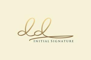 eerste dd brief handtekening logo sjabloon elegant ontwerp logo. hand- getrokken schoonschrift belettering vector illustratie.