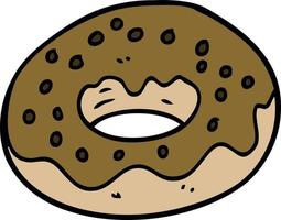 tekenfilm tekening chocola gecoat donut vector