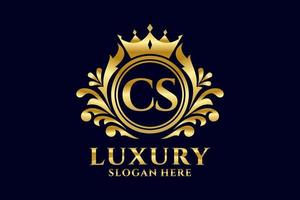 eerste cs brief Koninklijk luxe logo sjabloon in vector kunst voor luxueus branding projecten en andere vector illustratie.