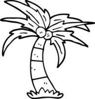 lijn tekening tekenfilm palm boom vector