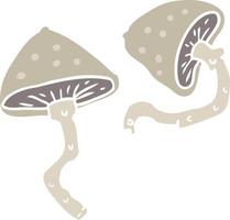 vlak kleur stijl tekenfilm wild champignons vector