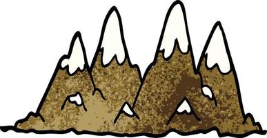cartoon doodle bergketen vector