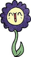 tekenfilm tekening gelukkig bloem vector