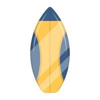 een vlak vector illustratie van een surfboard