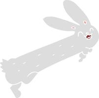 grappig vlak kleur stijl tekenfilm konijn vector