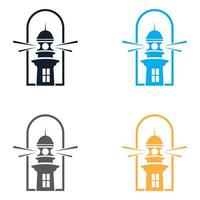 creatief vuurtoren logo sjabloon icoon beeld vector