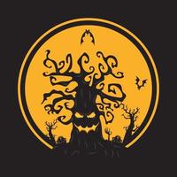 halloween logo met leuze sjabloon vector