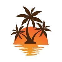 palmboom zomer logo sjabloon vector