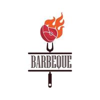 barbecue logo en symbool vector