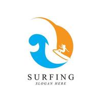 surfing logo vector sjabloon ontwerp