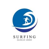 surfing logo vector sjabloon ontwerp