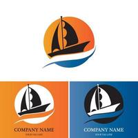 zeilboot logo en symbool vector